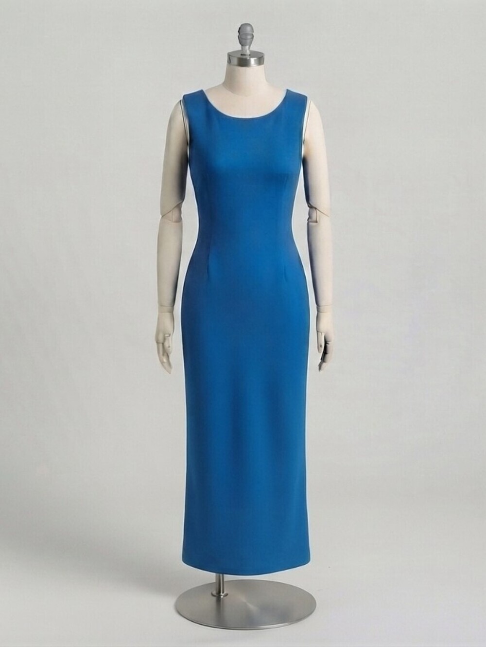 Spenser Jeremy Petites 100% Silk Sleeveless Sheath Dress - Blue - Size 14